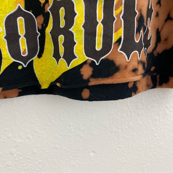 BETTY BOOP Black Bleached Born To Rule Biker Pin Up Short Sleeve Graphic Tee - Picture 5 of 7